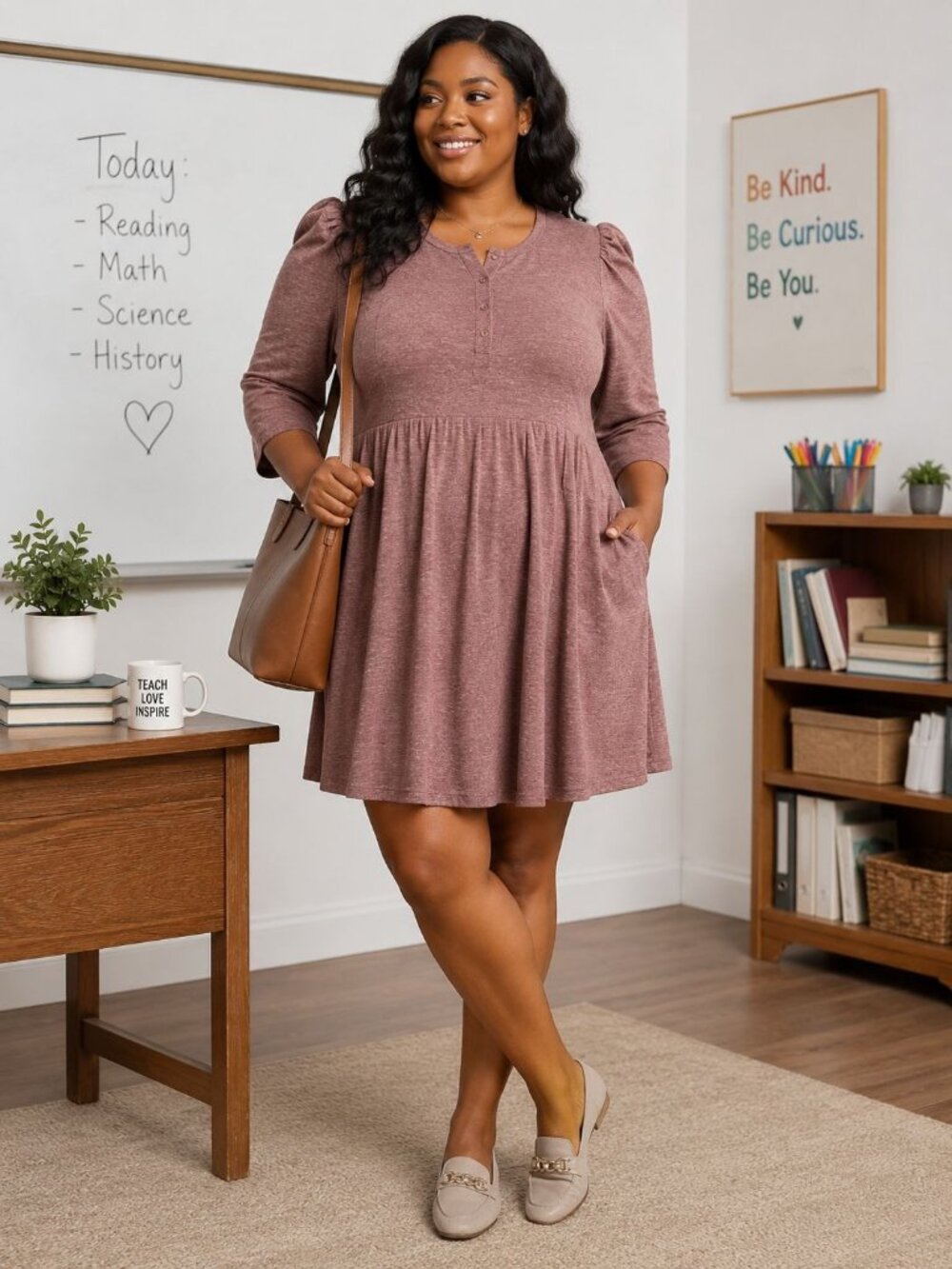 Torrid Super Soft Plush Puff Sleeve Skater Dress Berry Heather Size 00/12 NWT